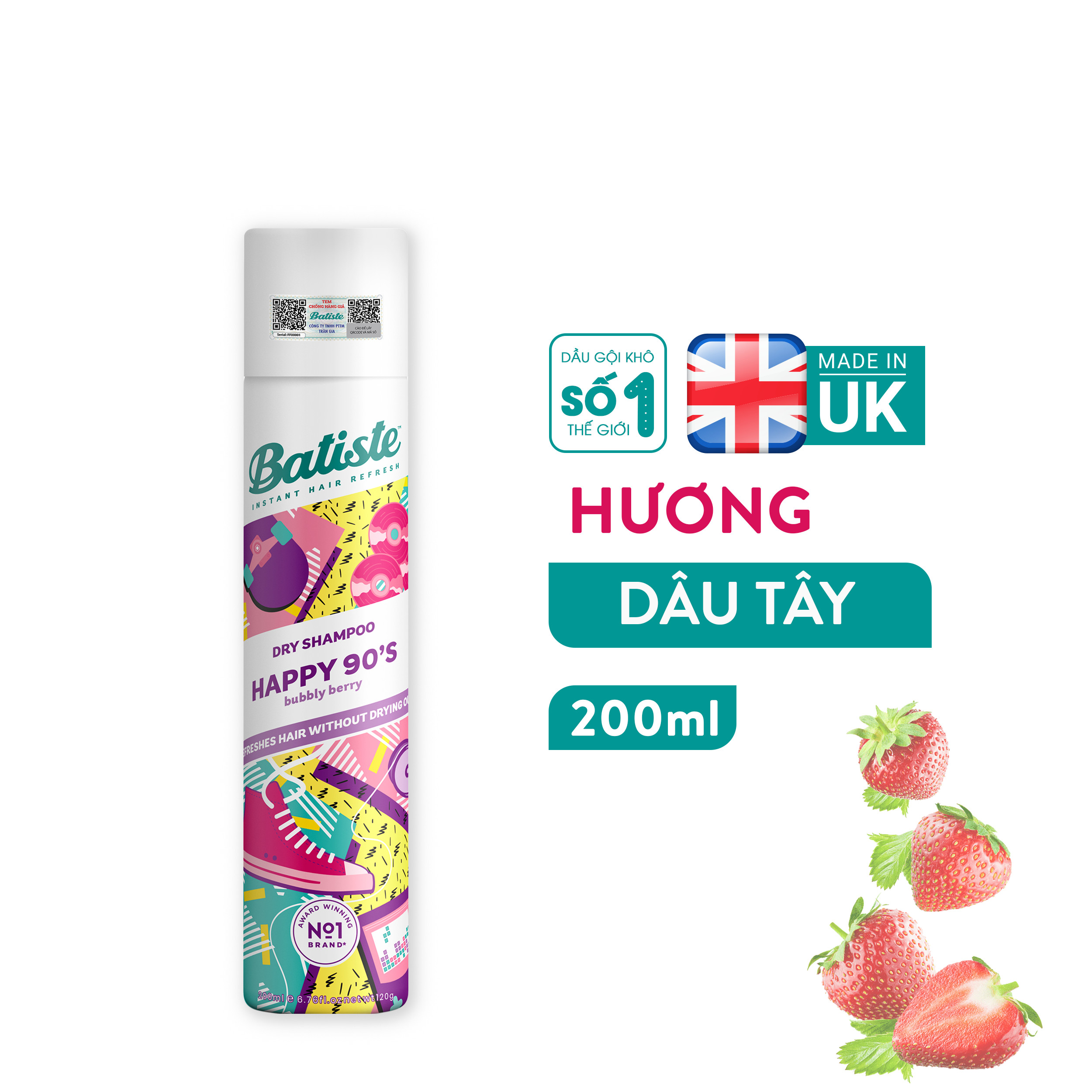 Dầu Gội Khô Batiste Dry Shampoo 200ml