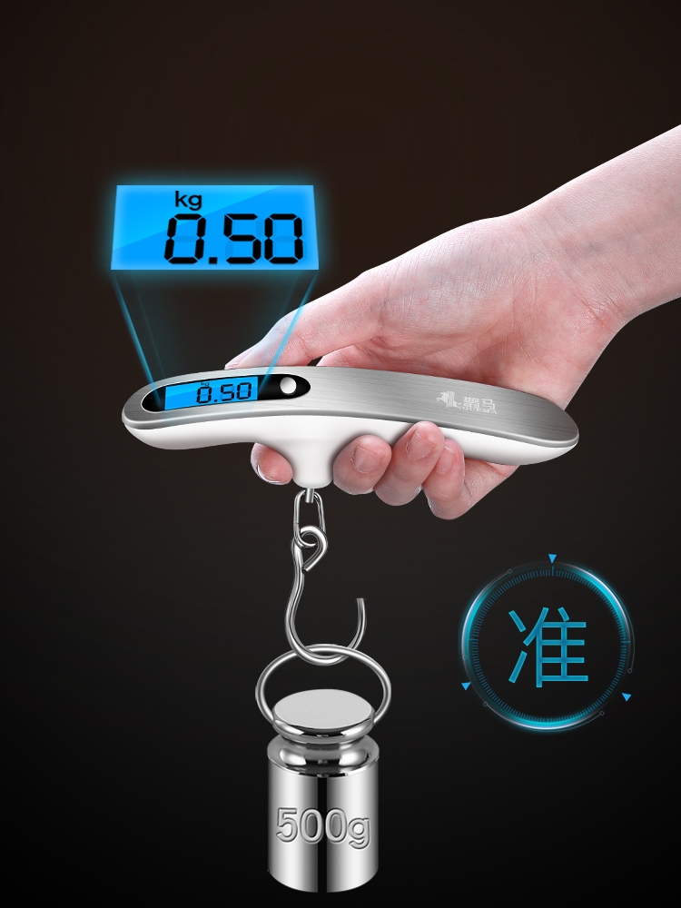 German Portable Hand Scale Electronic Hook Weighing Mini Electronic Scale High Precision Luggage Scale Household Fishing Small Scale