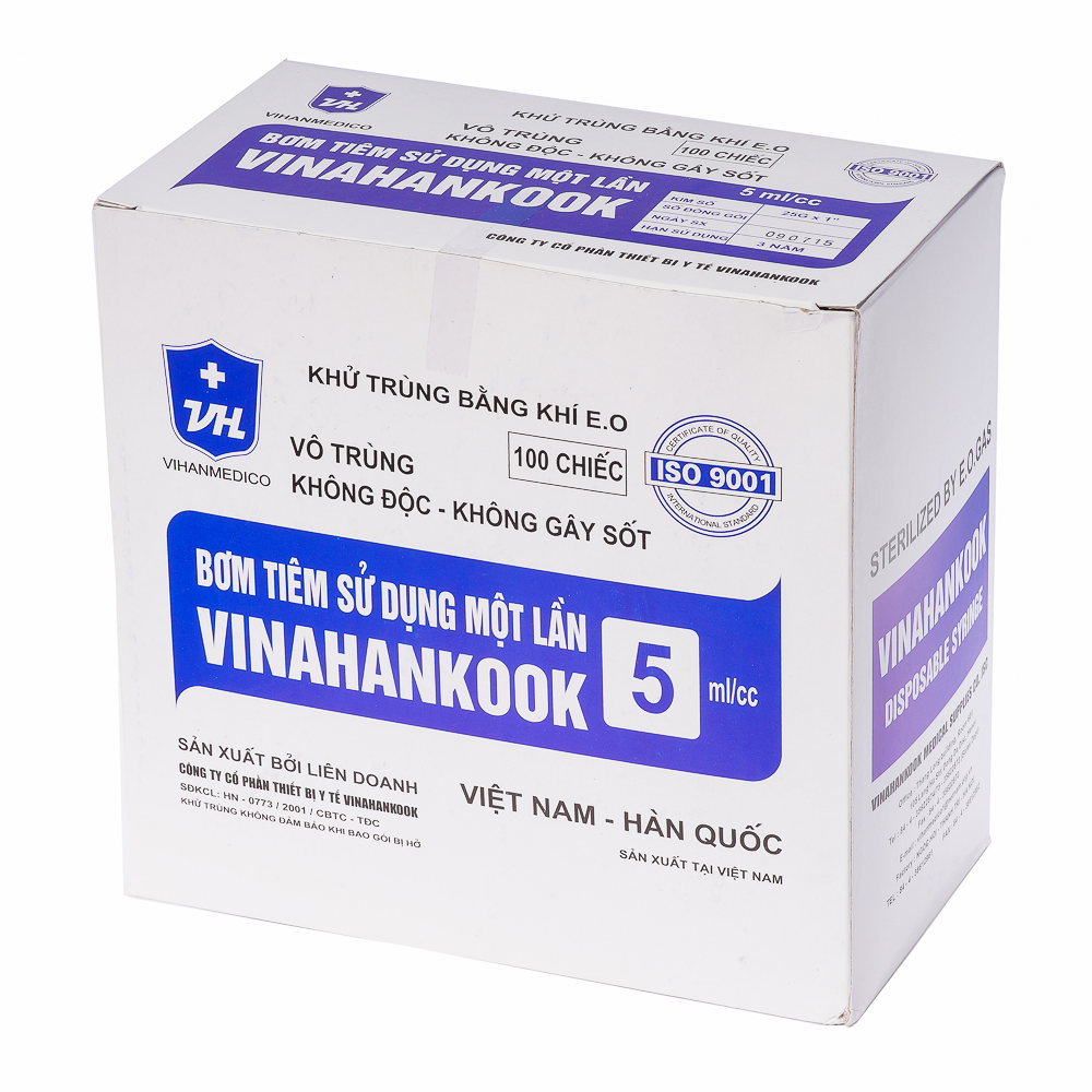 Bơm tiêm Vinahankook 3ml/cc ( cỡ kim 23G x 1" )