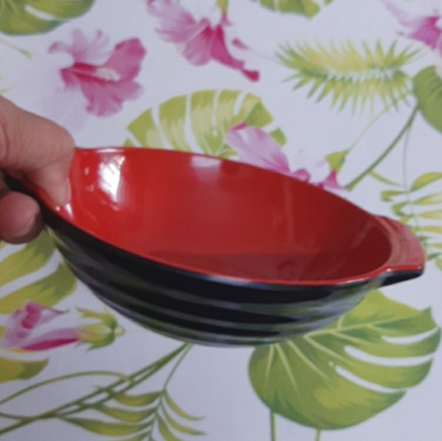 [HCM]Tô tròn 2 lớp đỏ đen melamine ,Tô Tròn TQ có Quai Cầm hàng chất lượng Cao Cấp