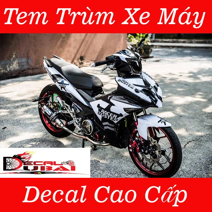 Tem Trùm Exciter 150 Trắng Đen Ngôi Sao