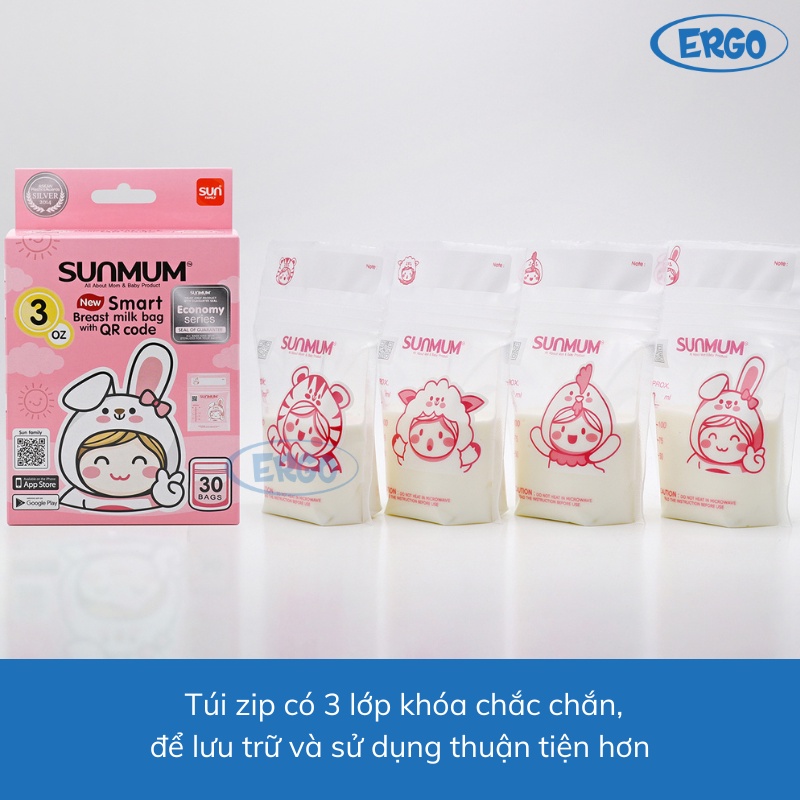 Túi trữ sữa Sunmum Thái Lan Mẫu mới