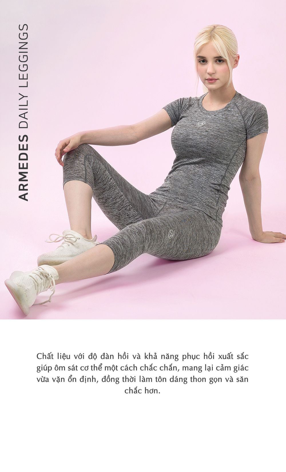 Quần legging nữ dáng lửng nâng mông, cạp cao ARMEDES - AR 272