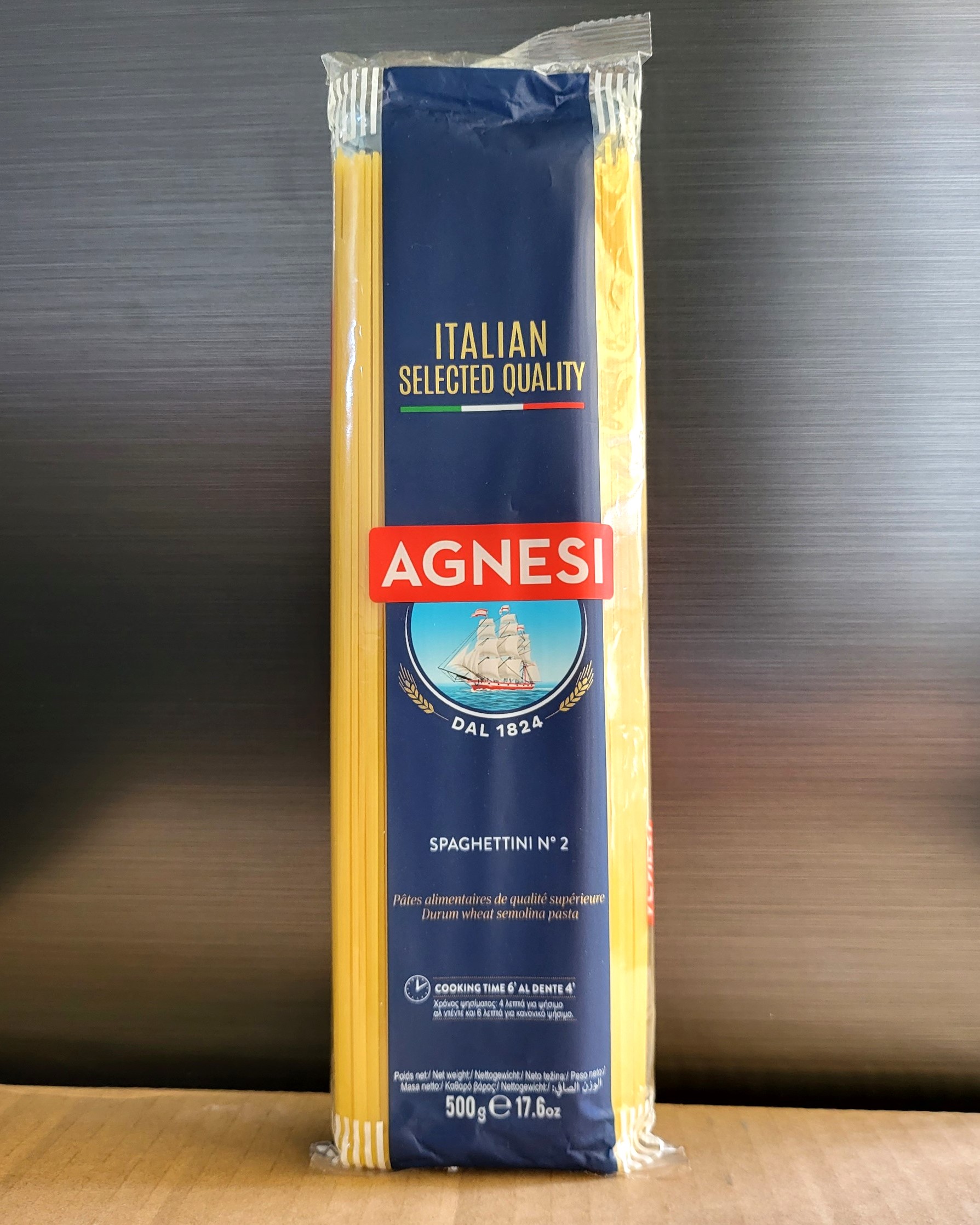 AGNESI - gói 500g số 2 - MÌ ỐNG SPAGHETTI Ý No 2 Spaghettini