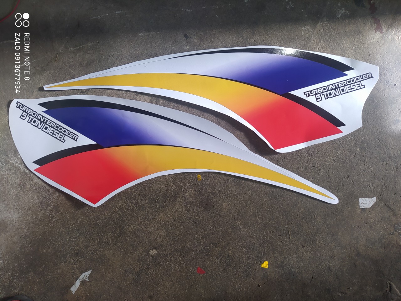 Tem decal dán cánh cửa , tem trang trí xe tải Cửu Long(Sl 2 tem dán 2 bên cửa)
