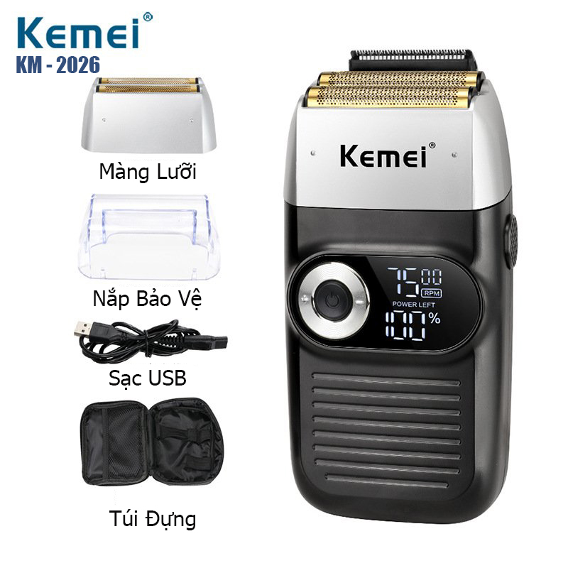 [Nhập ELMAY21 giảm 10% tối đa 200k đơn từ 99k]Máy cạo râu Kemei 2026 cao cấp