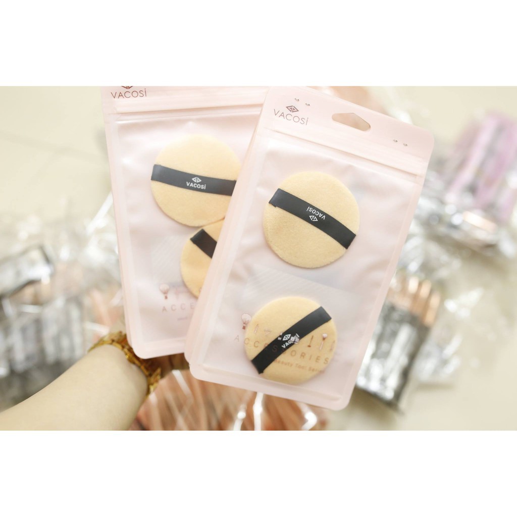 [HCM]Bông phấn khô VACOSI SMALL ROUND PUFF 2PCS - BP01 ( 2 miêng )