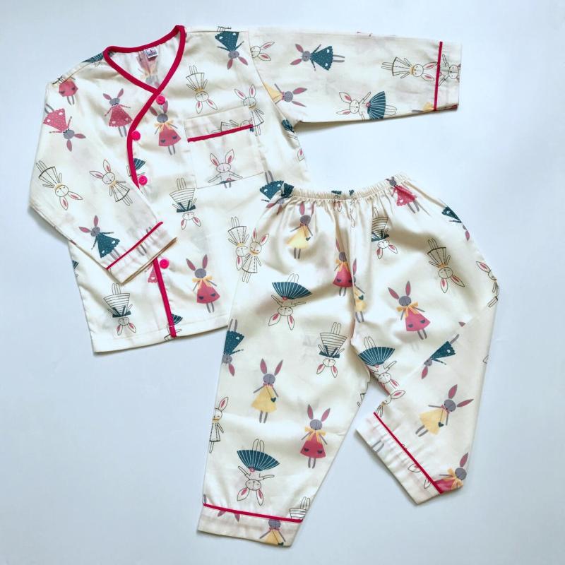 Nơi bán Pijama cho bé vải cotton hút mồ hôi Thỏ búp bê 10-40kg
