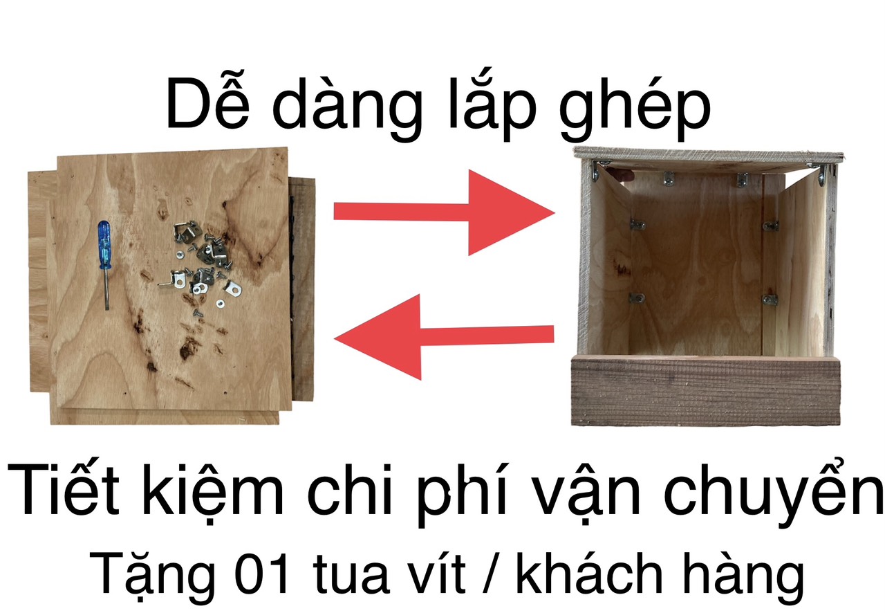 Ổ gà đẻ bằng gỗ 20x20x25cm (gà mái <500g)