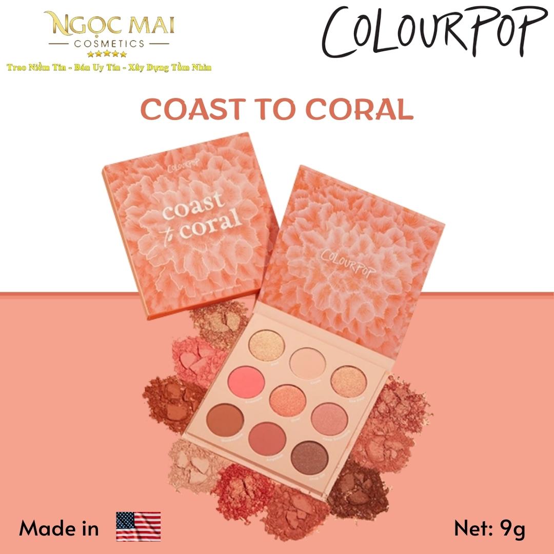 Bảng Phấn Mắt 9 ô Colourpop Coast To Coral Pressed Power Palette 9g Chính