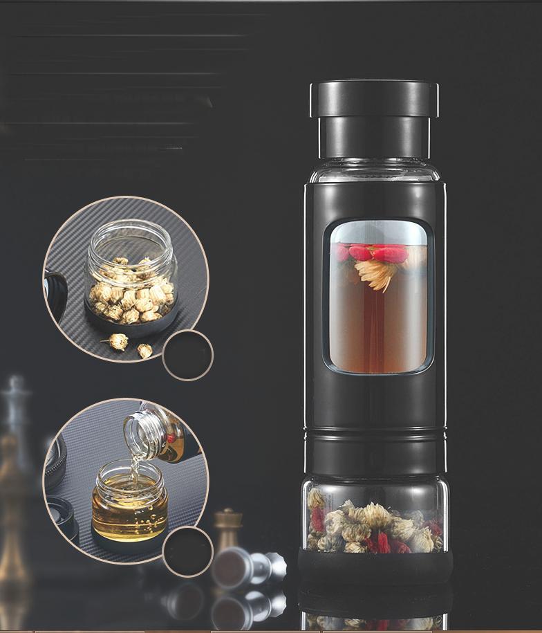 Smart1688 Bình Giữ Nhiệt 520ml, bình đựng trà thủy tinh giữ nhiệt