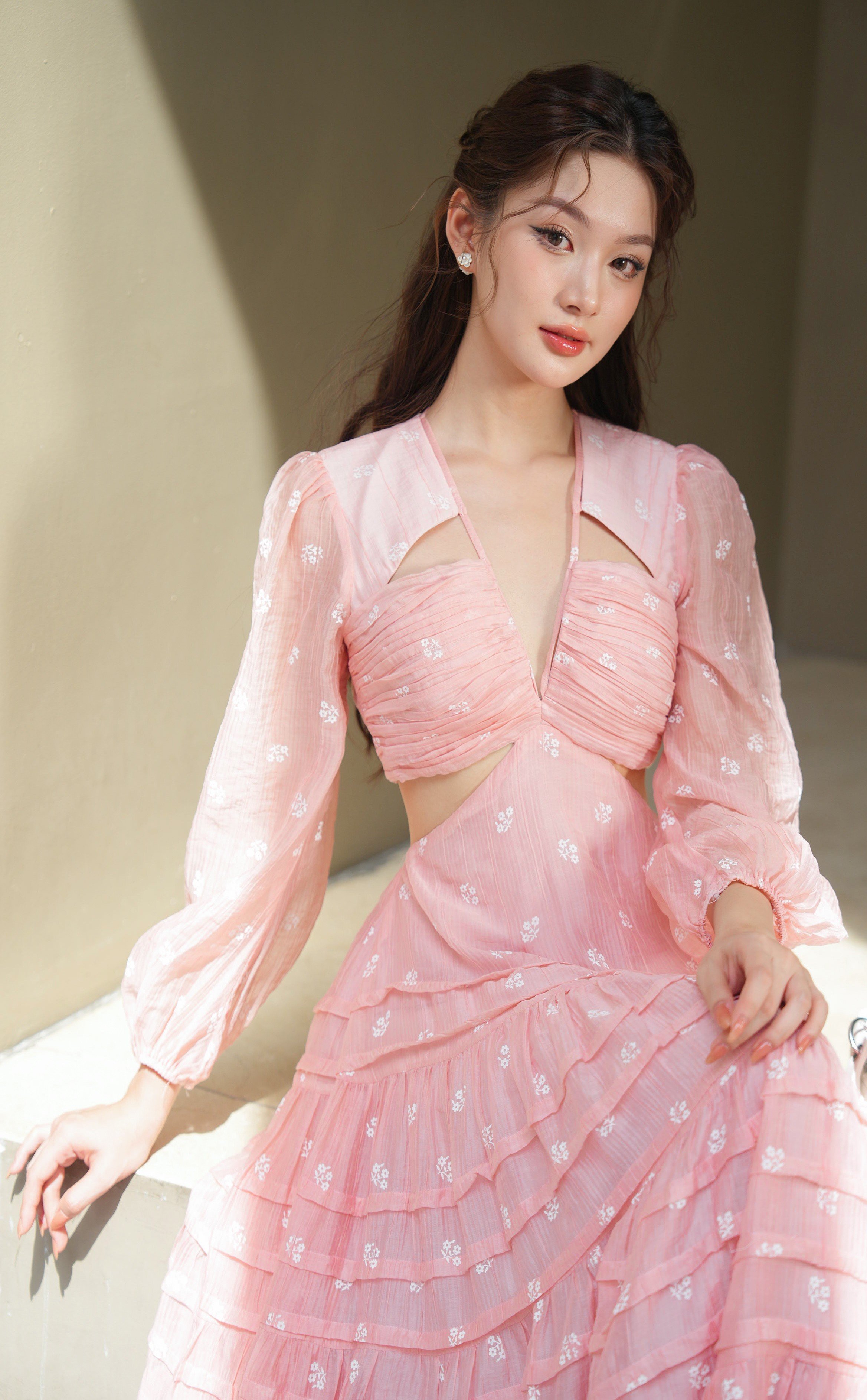 SÒ VINTAGE - CATHERINA Đầm hoa tay dài