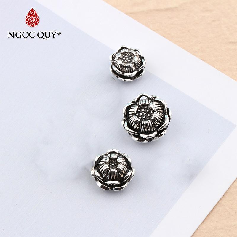 [HCM]Charm bạc hình hoa sen xỏ ngang - Ngọc Qúy Gemstones