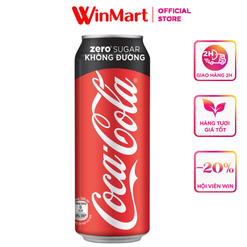[Siêu thị WinMart] - Nước giải khát Zero Coca Cola không đường lon 330ml