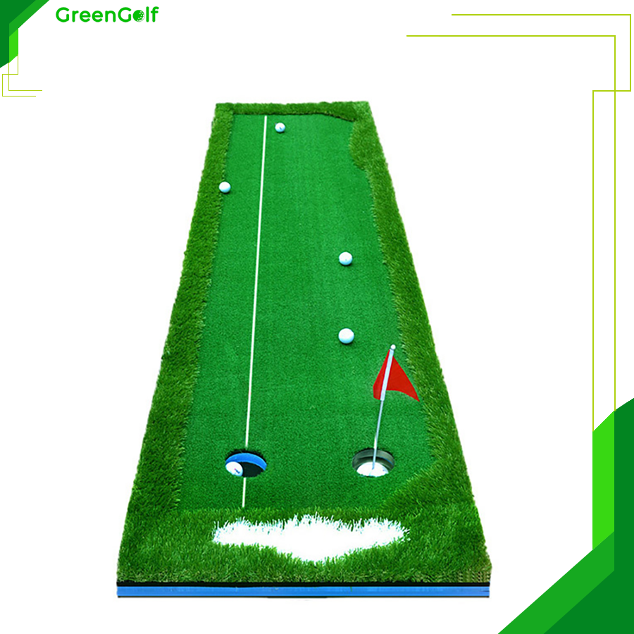 3x0.5m premium white edge golf putting carpet for convenient use (in home, office, narrow area...) for busy golfing