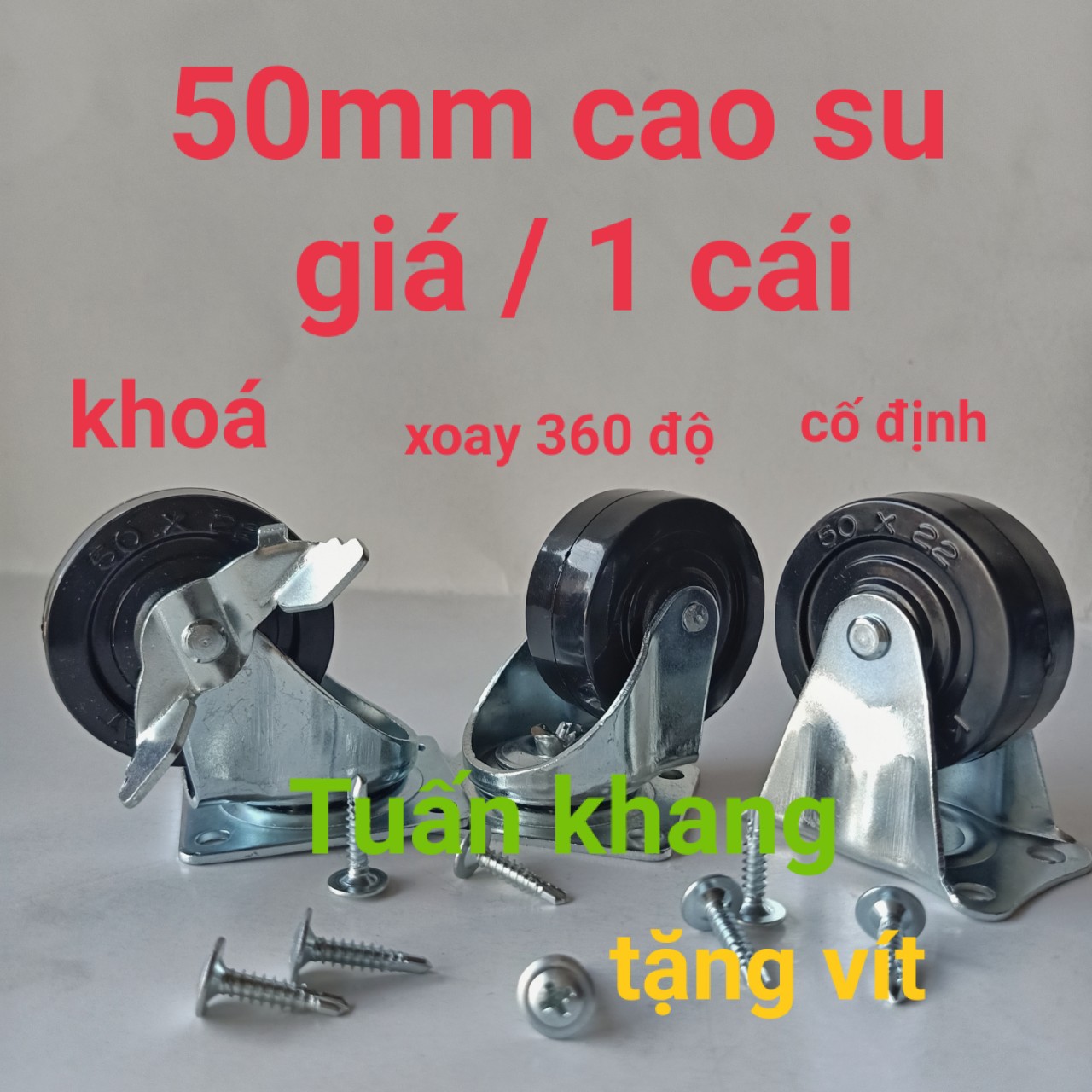 Bánh xe 50mm cao su