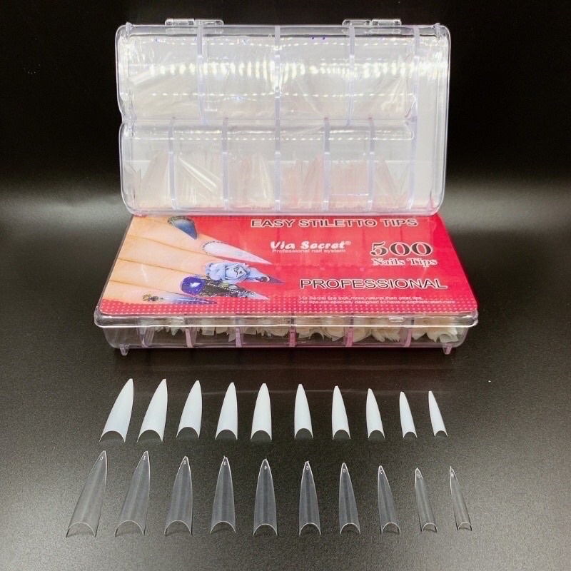 Tip Nhọn, Dài Nối Móng Trong/ Đục (Hộp 500 Móng) | NGÀNH NAIL