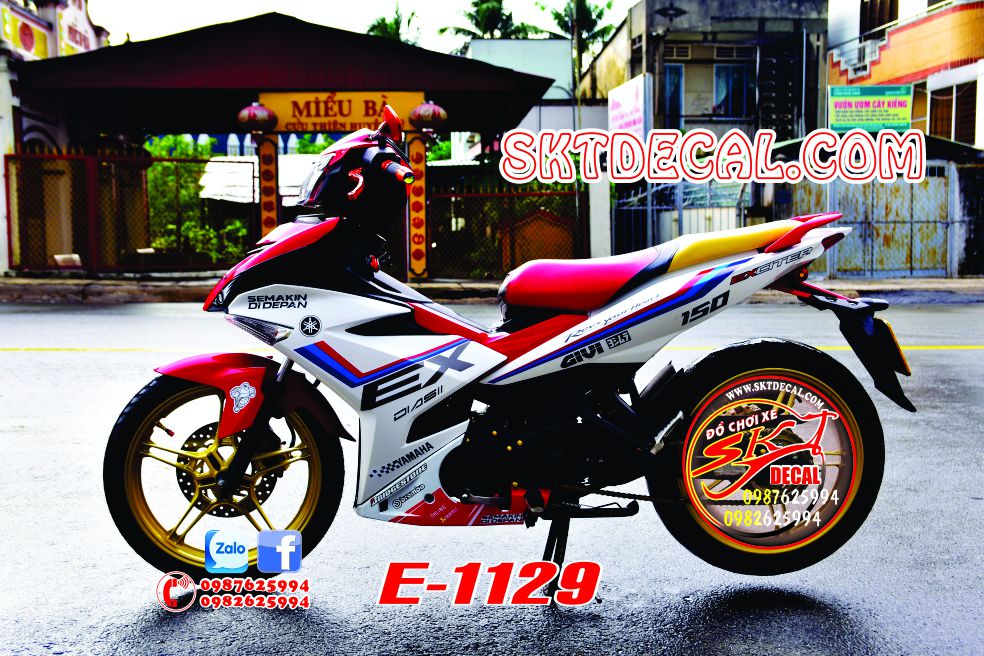 Tem trùm exciter 150 đỏ đen trắng chó agv