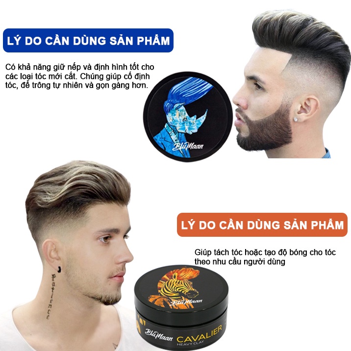 Sáp Vuốt Tóc Nam BLUMAAN - Tạo Kiểu Tóc, Giữ Nếp Tóc Cực Tốt