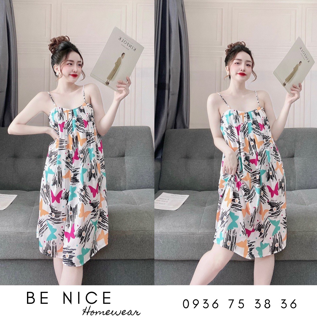 Váy lụa xếp li mặc nhà nhiều họa tiết xinh xắn