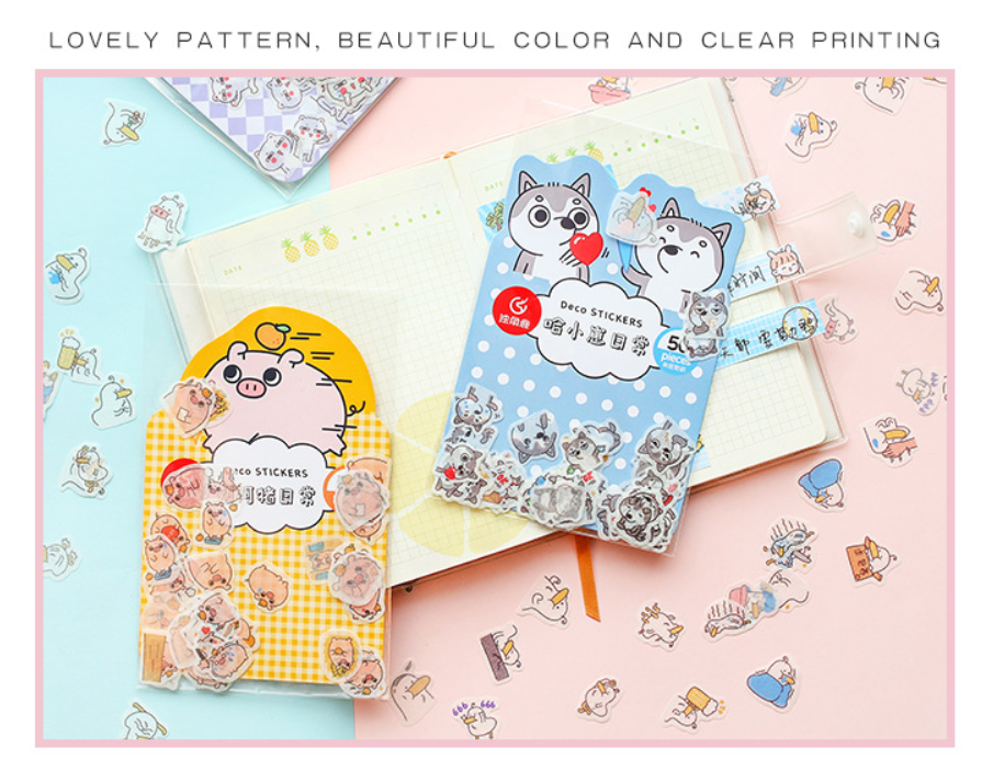 [Có sẵn] Sticker gói mẫu hình con vật dễ thương