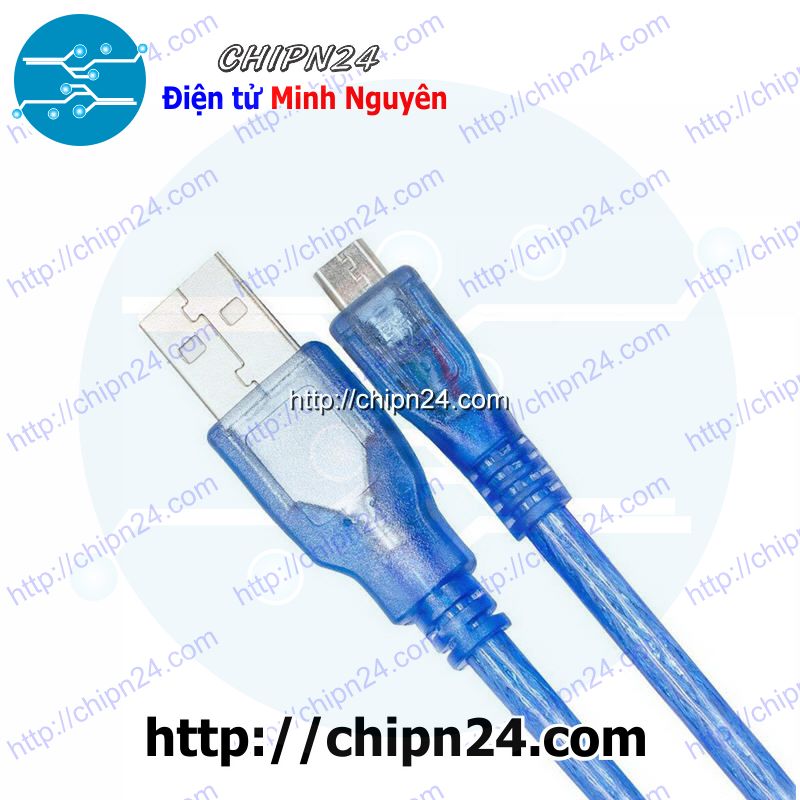 [1 SỢI] (A134) Dây USB Micro 30CM Xanh - MixASale