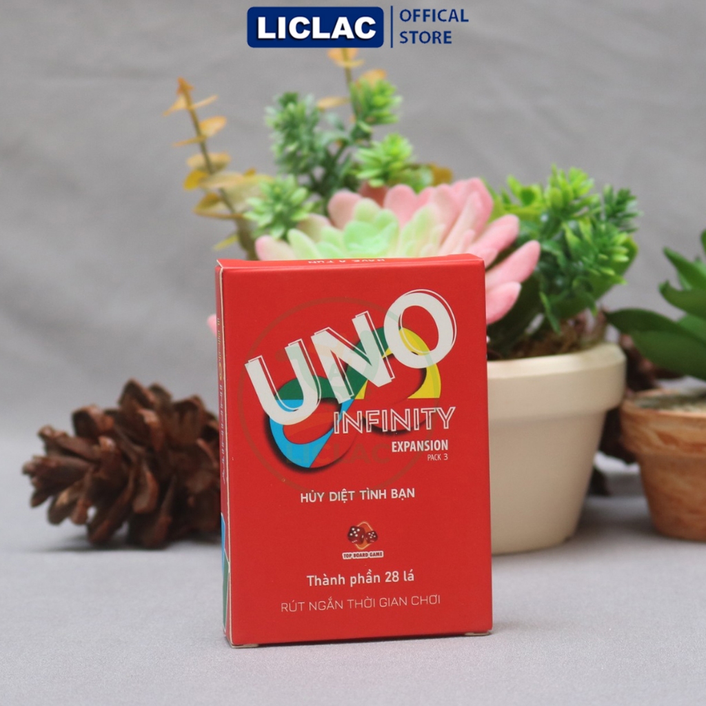 Combo uno full 156 lá + uno infinity 28 lá - boardgame uno cơ bản + mở rộng siêu hấp dẫn - liclac