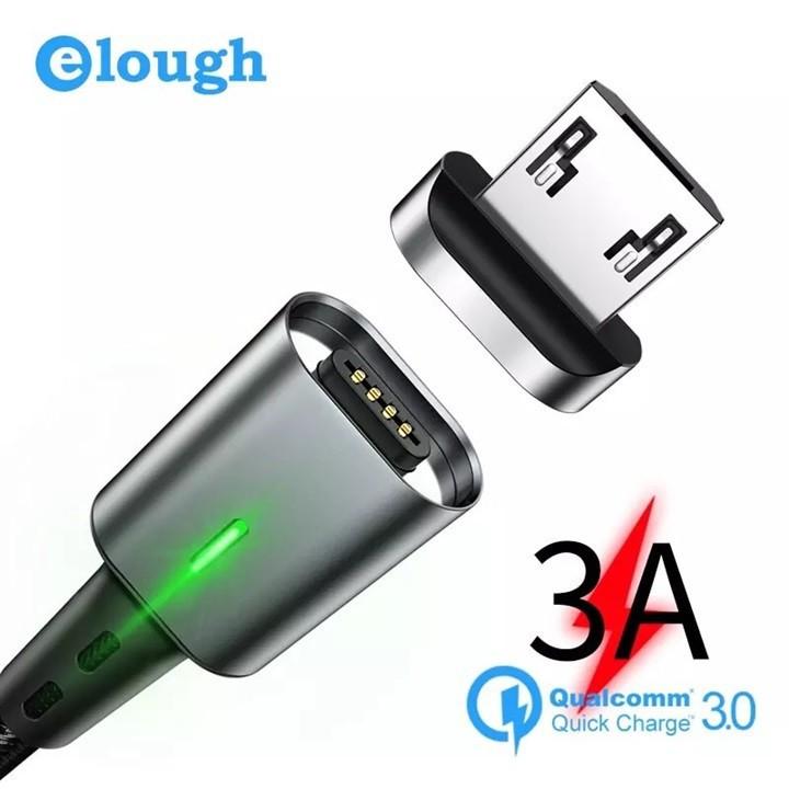 Cáp Sạc, Truyền Dữ Liệu Hít Nam Châm Elough Estar MicroUSB Hỗ Trợ Sạc Nhanh QC 3.0 Chính Hãng