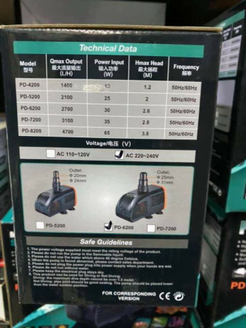 Máy bơm nước Periha PD 6200 thế hệ mới cho hồ cá cảnh