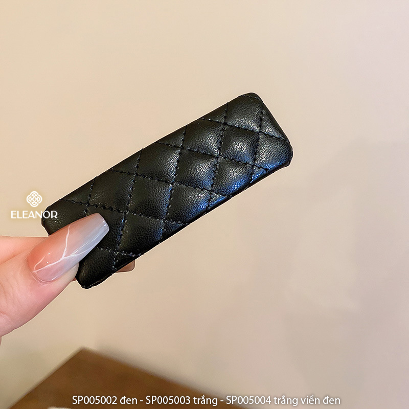 Kẹp tóc nữ Eleanor Accessories kẹp tóc mái nữ bọc da PU trơn basic phụ kiện tóc 5002