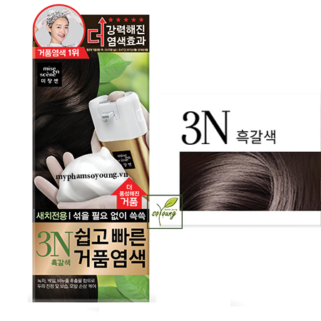 Thuốc nhuộm tóc phủ bạc mise en scene easy & speedy foam hair