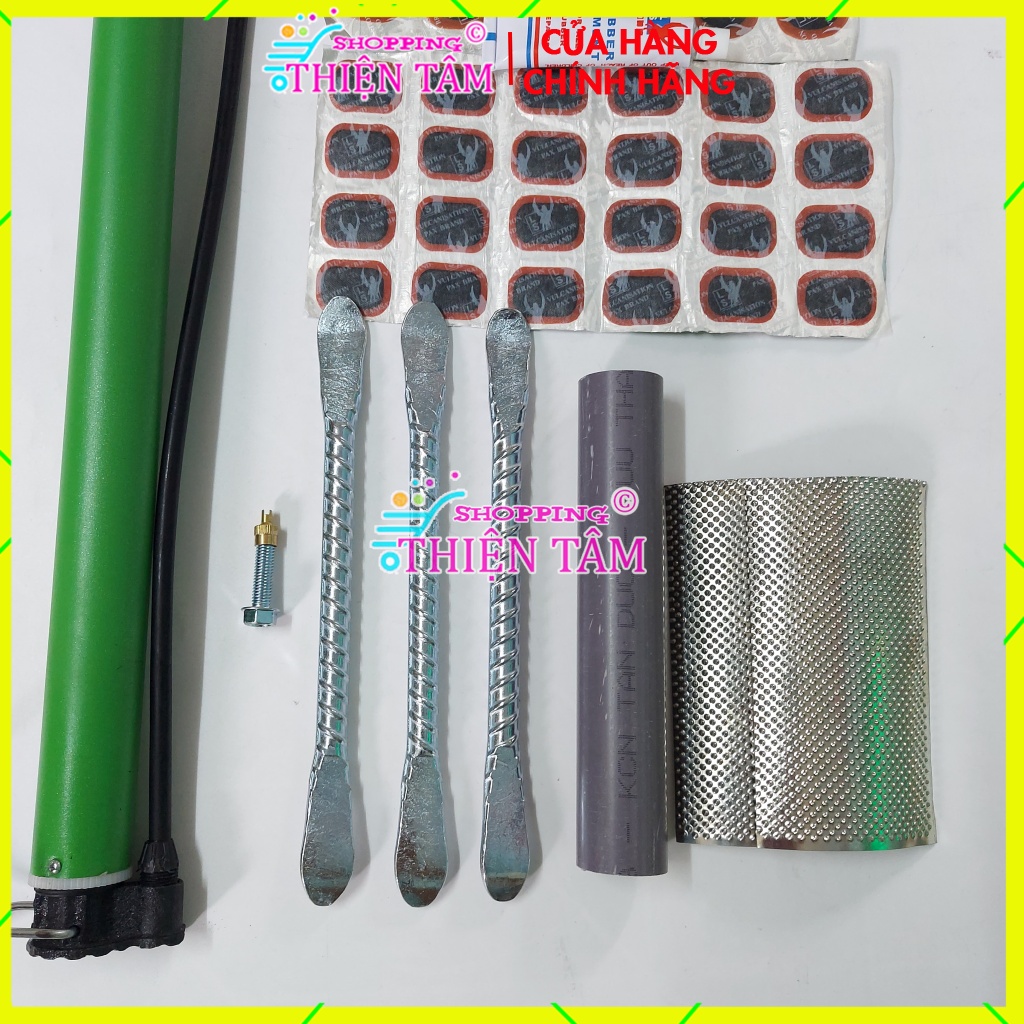 Bộ Vá Ruột - Săm Xe Máy Xe Đạp 6 Món (Bơm dài 55Cm Màu Giao Ngẫu Nhiên)