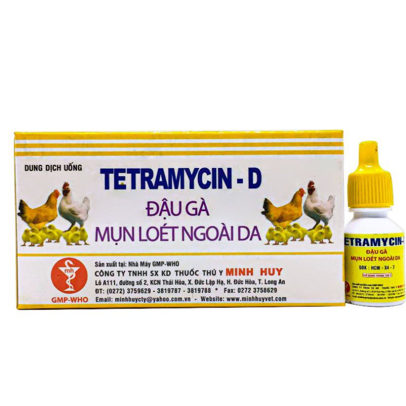 Tettramycil đậu gà con miệng gà con nổi mụn gà đá bị đẹn miệng gà chọi nổi trái lở miệng gà chọi