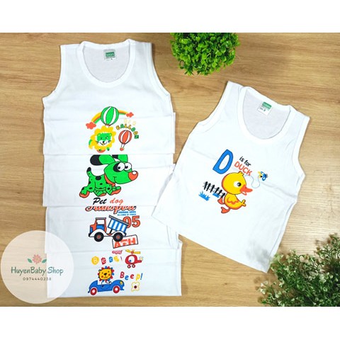 Áo ba lỗ màu trắng bosini cho bé từ sơ sinh đến 12kg