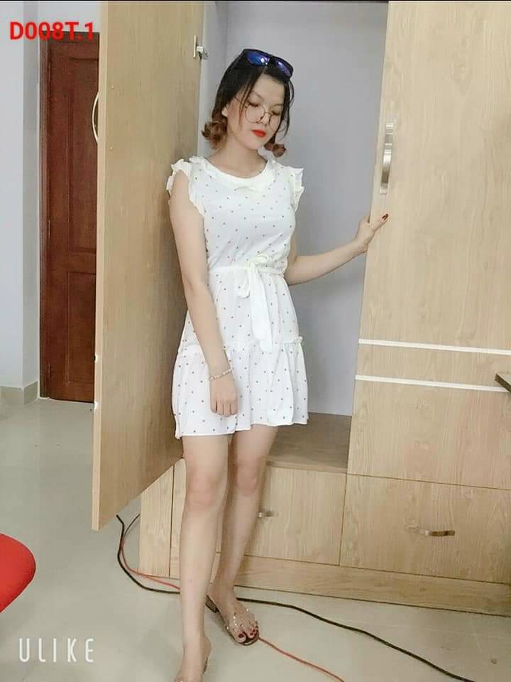 [HCM]Đầm thun Nử chấm bi mùa he  mát mẻ