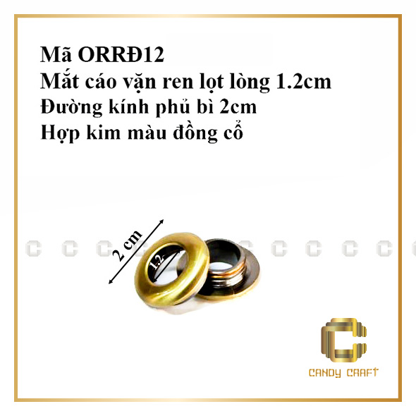 Mắt cáo (ôrê) vặn ren - phụ kiện làm túi xách