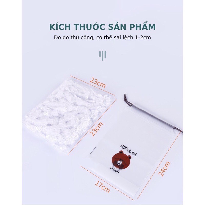 MÀNG BỌC THỰC PHẨM CO DÃN ( LOẠI CÓ TÚI - 100 CÁI )