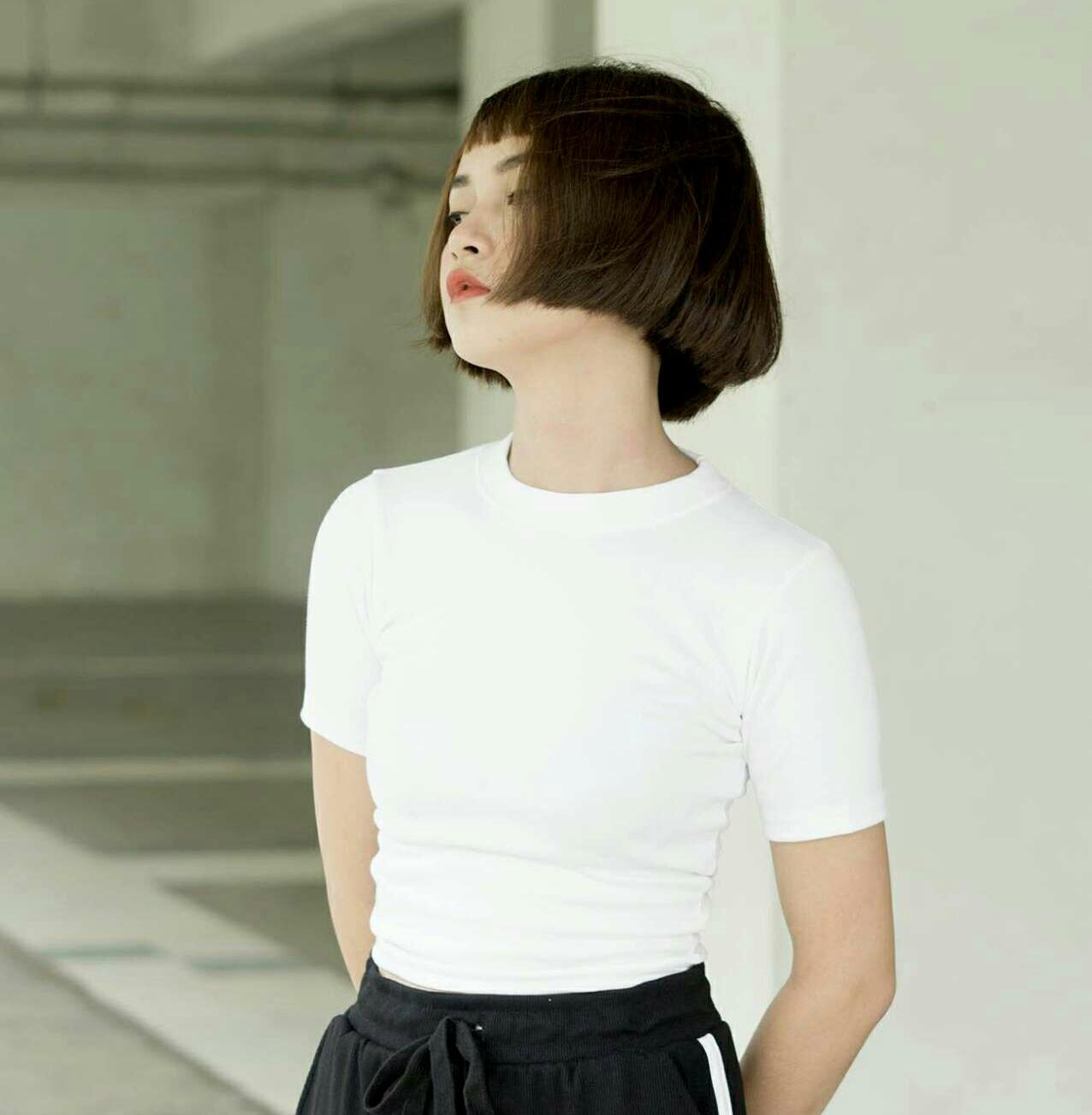 Áo Croptop Tay ngắn trơn nữ