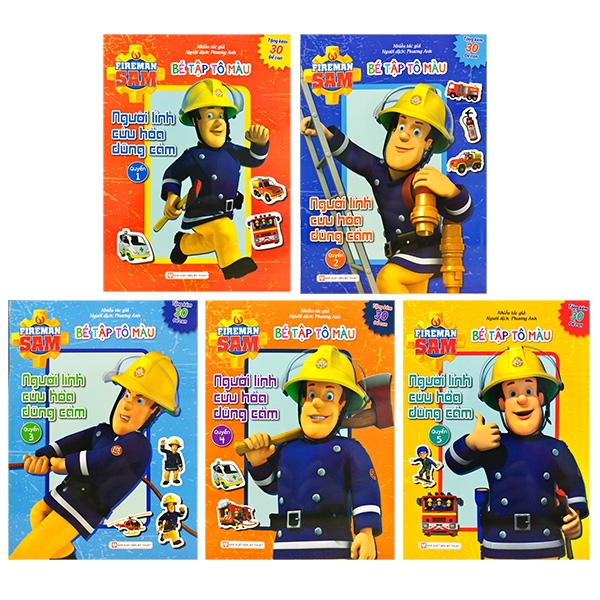 Fahasa - bộ sách fireman sam - bé tập tô màu - người lính cứu hỏa dũng cảm