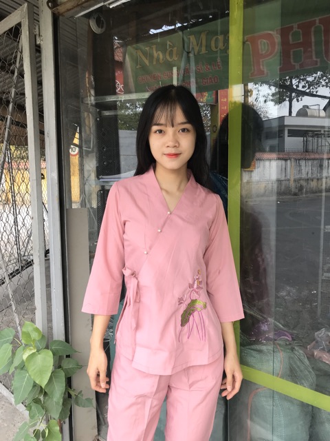 Đồ lam đi chùa.áo lam phật tử .nhật sen
