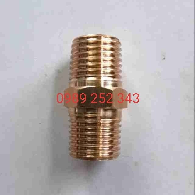 Nối 2 Đầu ren 13mm thau 100% đồng thau .
