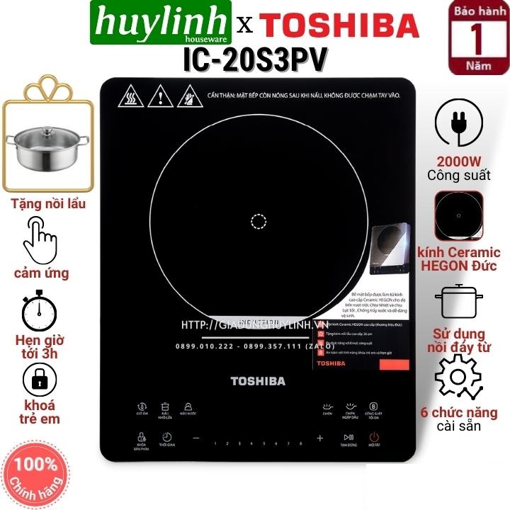 Bếp điện từ đơn toshiba ic-20s3pv - 2000w - tặng nồi lẩu