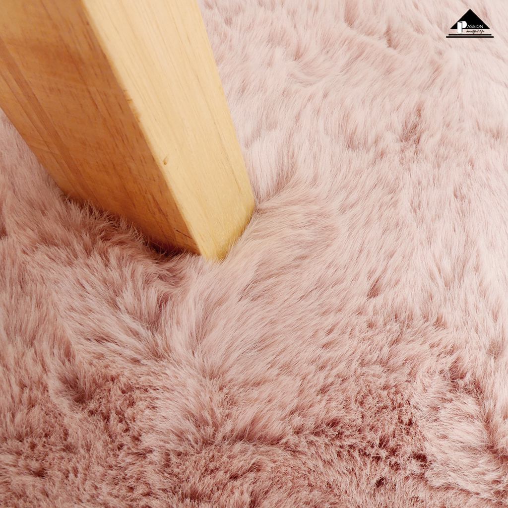Thảm Lông Thỏ Sợi Lông Sát Mềm Mại Đế Canvas Thảm Trang Trí Cao Cấp