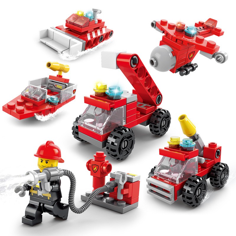 Lego lắp ráp mô hình Xe cứu hỏa,  cho bé
