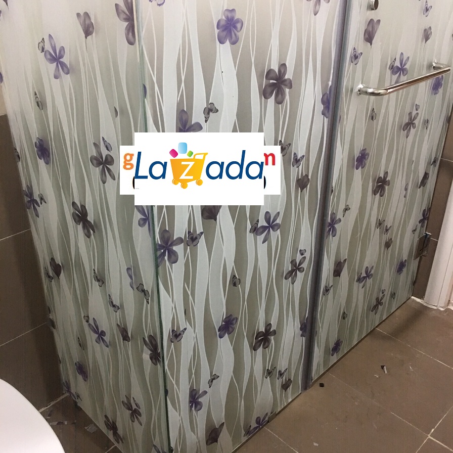 [HCM]5m Decal dán kính/kiếng họa tiết hoa tím khổ rộng 45cm