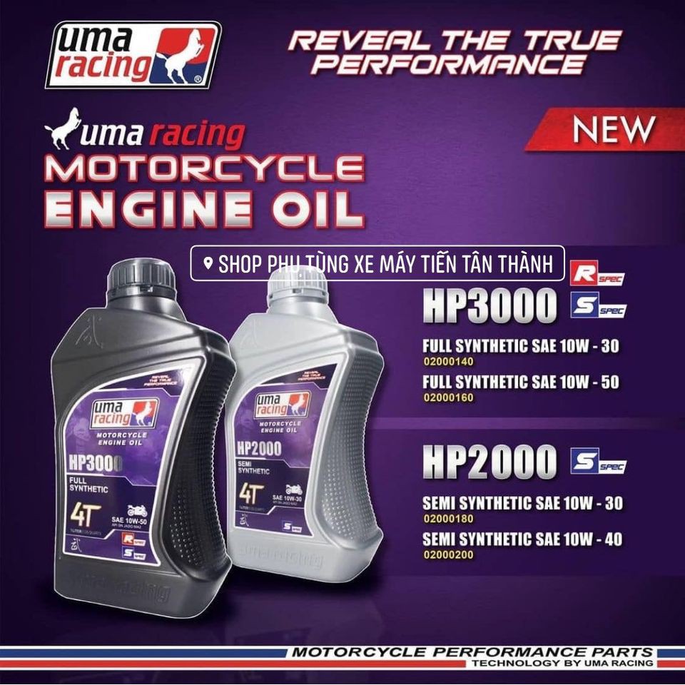 DẦU NHỚT ĐỘNG CƠ SEMI & FULLY Uma Racing - Engine Oil 4T 5W40 10W40 15W50