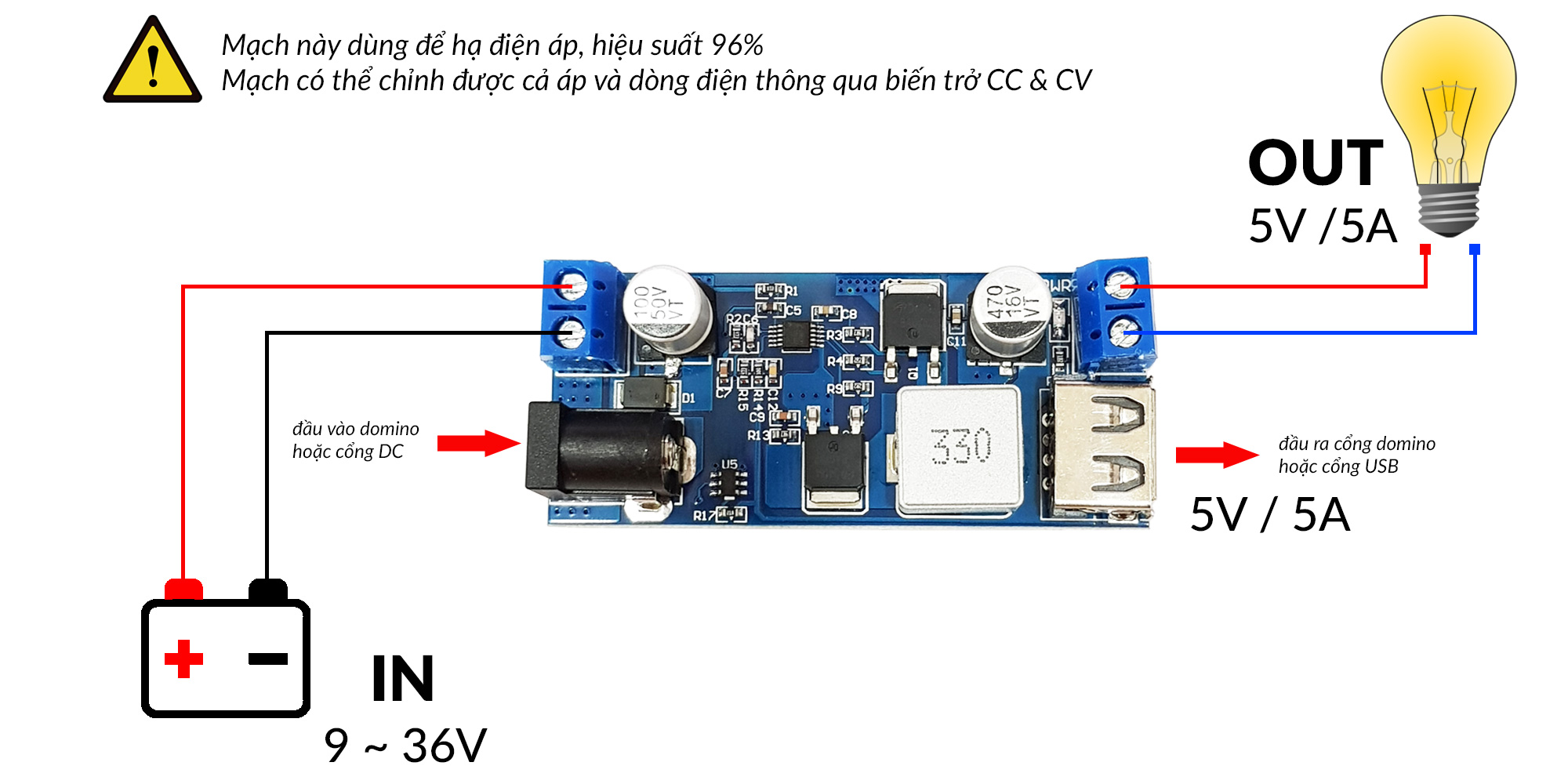 Mạch giảm áp đầu ra 5V