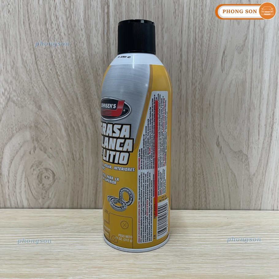 Chai xịt mỡ bôi trơn đa dụng Johnsen White Lithium Grease (mỡ bò nước Johnsen)