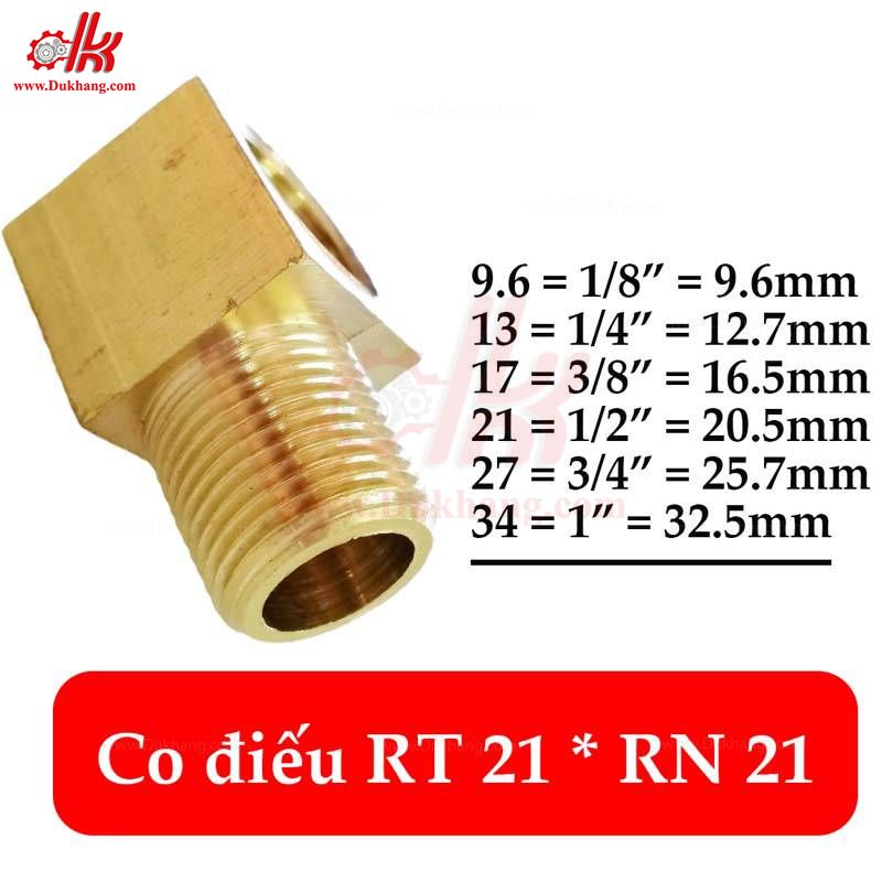 Co điếu thau - Nối thau co ren trong ren ngoài