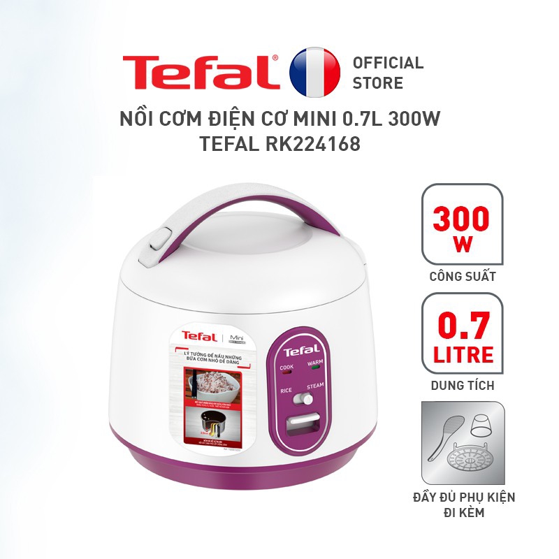 Nồi cơm điện cơ mini tefal rk224168 0.7l 300w